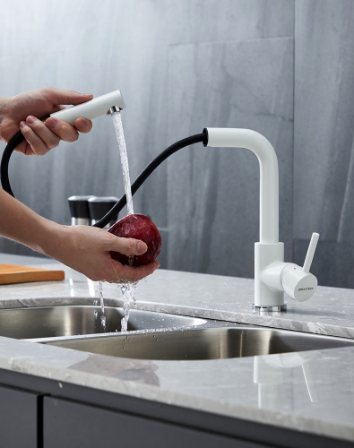 Смеситель для кухни Paulmark KASSEL Ka214311-WH на мойку белый - фото 5